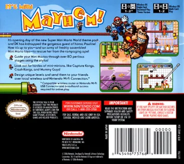 Mario vs. Donkey Kong 2 - March of the Minis (USA) (Demo) (Kiosk) box cover back